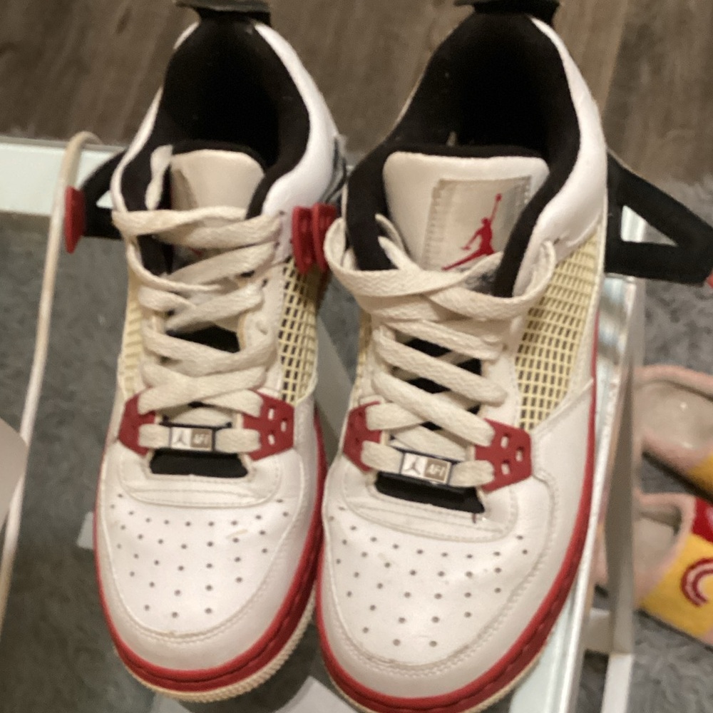 Kids White and Red Sneakers